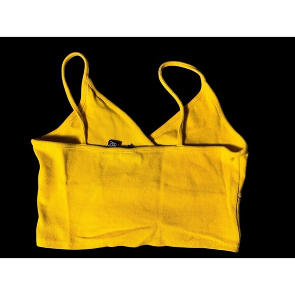Mossimo Sports Bra VTG 90s Y2K Tube Tank Top yellow cotton Stretch size M VTG - Picture 10 of 14